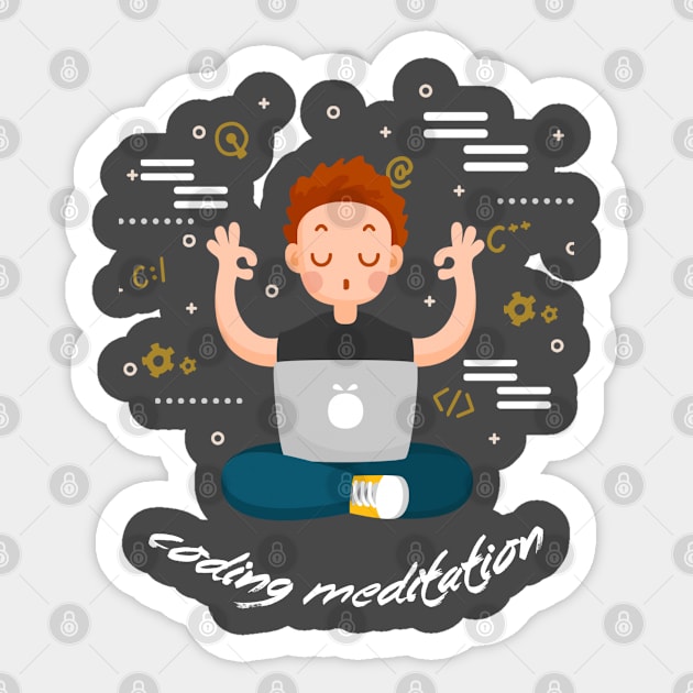 Coding Meditation - Yoga Sticker by IbR860